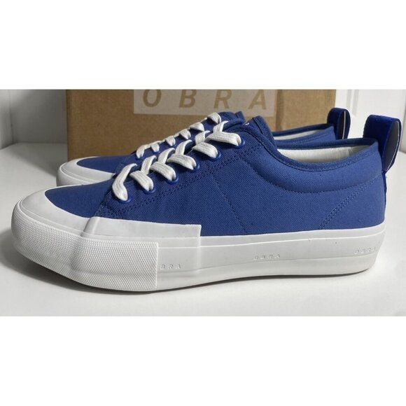Obra Shoes Terra Canvas Low Blue/White Mens Size 8‎ Sneakers Made In Brazil New - Picture 1 of 8